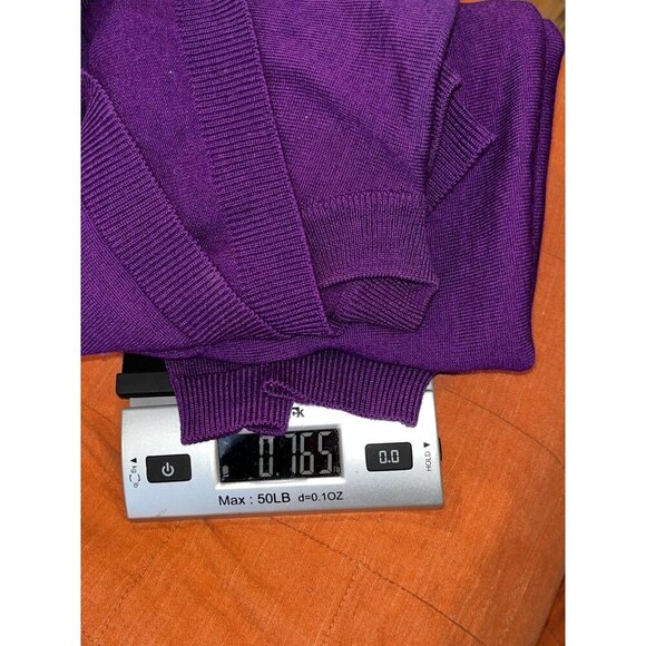 Vintage 80s Bergdorf Goodman Italy Women’s Merino Wool Sweater Purple Size M - Picture 6 of 6